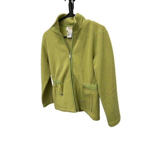 Talbots Petite Womens Light Green Fleece Jacket Full Zip SZ Petite - Picture 3 of 8